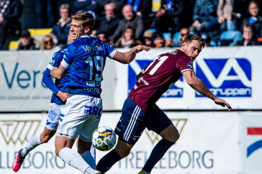 Trelleborgs Tobias Karlsson mot Gefles Leo Englund