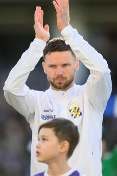 IFK Göteborgs Marcus Berg vid lineup innan fotbollsmatchen