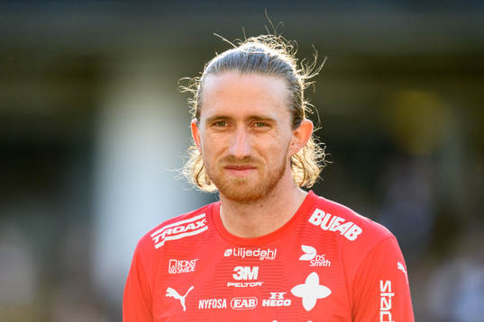 Värnamos Hampus Näsström vid lineup innan