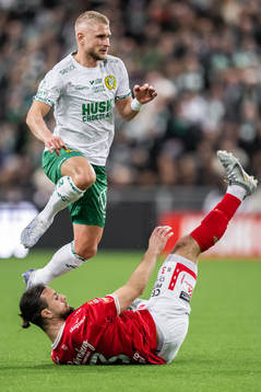 Hammarbys Simon Strand och Degerfors Abdelkarim Mammar