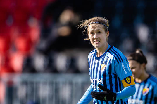 Djurgårdens Sanna Kullberg reagerar