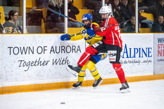 Fanny Rask of Sweden and Alessia Baechler of Switzerland