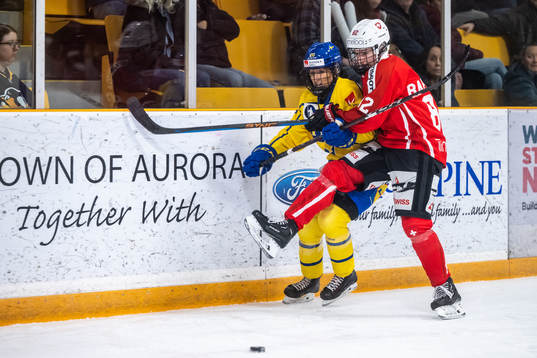 Fanny Rask of Sweden and Alessia Baechler of Switzerland