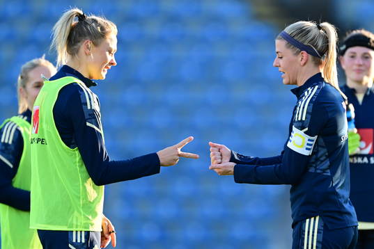 Swedens Fridolina Rolfö and Olivia Schough of the Swedish