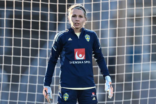 Swedens Jennifer Falk of the Swedish women's national