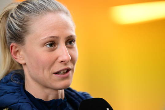 Swedens Rebecka Blomqvist of the Swedish women's national