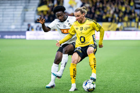 Häckens Ibrahim Sadiq och Elfsborgs Niklas Hult