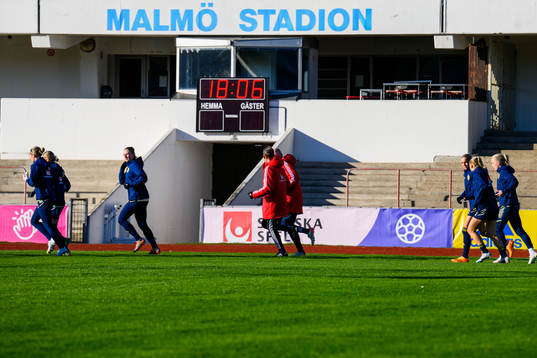 Players of the Swedish women's national football team at a