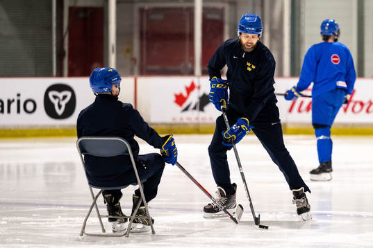 Head coach Ulf Lundberg of Sweden at a practice session