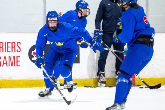 Olivia Carlsson of Sweden at a practice session