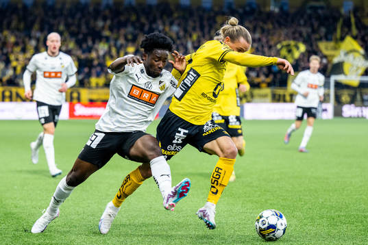 Häckens Ibrahim Sadiq och Elfsborgs Niklas Hult