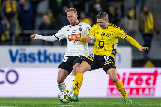 Häckens Mikkel Rygaard Jensen och Elfsborgs Andre Ibsen