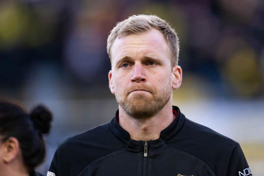 Häckens målvakt Peter Abrahamsson vid line-up