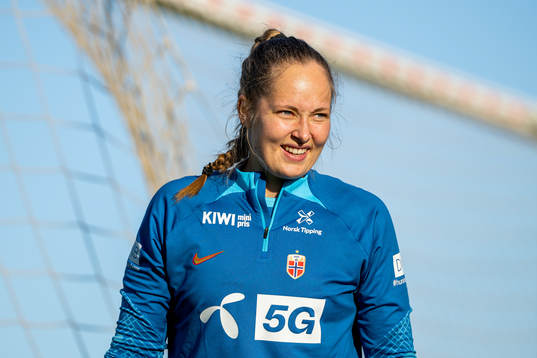 Goalkeeper Aurora Mikalsen of the Norwegian women's