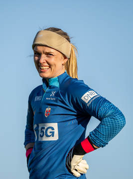 Goalkeeper Guro Pettersen of the Norwegian women's national