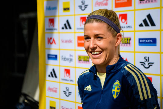 Olivia Schough is interviewed by the media
