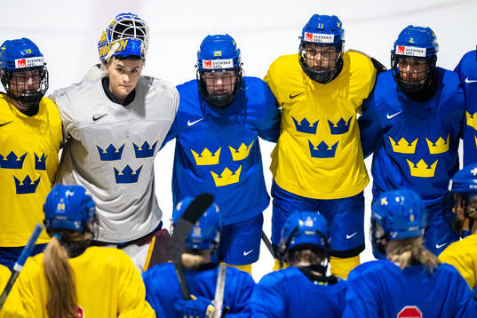 Nathalie Lidman, goaltender Sara Grahn, Lina Ljungblom,