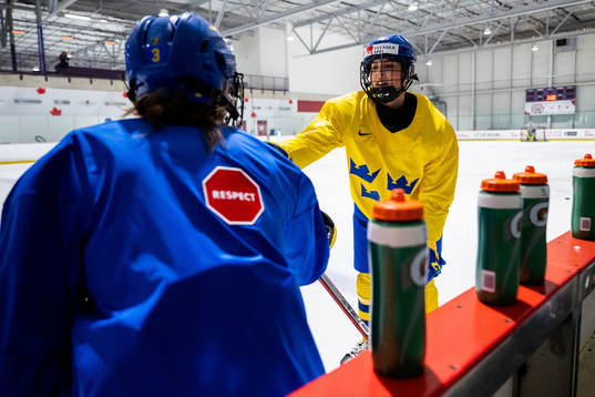 Olivia Carlsson of Sweden at a practice session