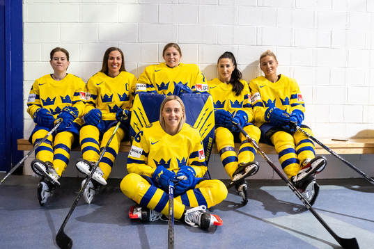 Lisa Johansson, Anna Kjellbin, goaltender Sara Grahn, Fanny