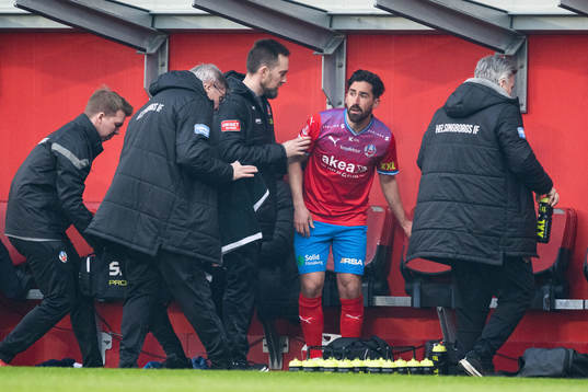 Helsingborgs Frederik Holst har ont