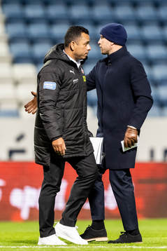 Helsingborgs tränare Alvaro Santos och tränare Mattias