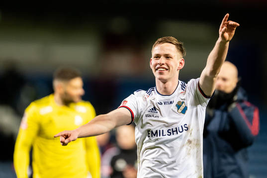 Östers Alex Thor Hauksson jublar
