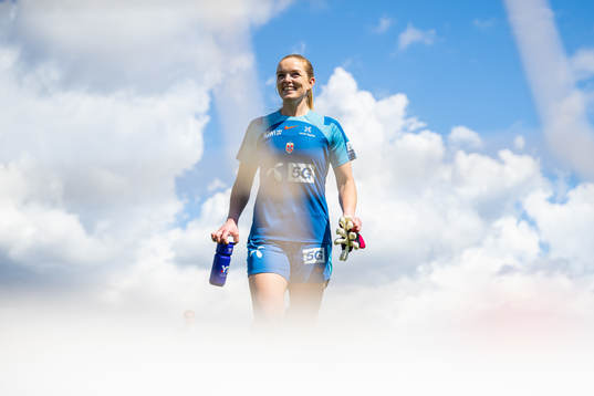 Goalkeeper Guro Pettersen of the Norwegian women's national