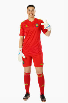 Goalkeeper Zecira Musovic of the Swedish women's national