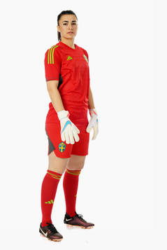 Goalkeeper Zecira Musovic of the Swedish women's national