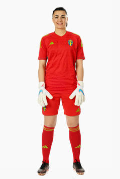 Goalkeeper Zecira Musovic of the Swedish women's national