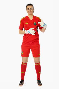 Goalkeeper Zecira Musovic of the Swedish women's national