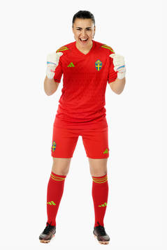 Goalkeeper Zecira Musovic of the Swedish women's national