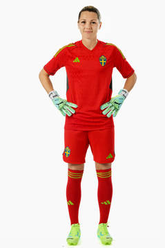 Goalkeeper Jennifer Falk of the Swedish women's national