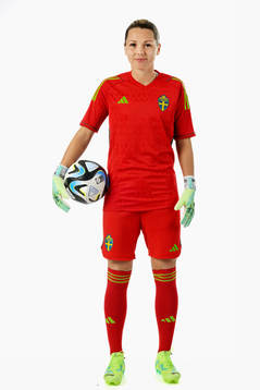 Goalkeeper Jennifer Falk of the Swedish women's national