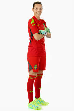 Goalkeeper Jennifer Falk of the Swedish women's national