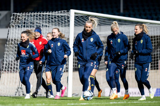 during a training session with women’s national football