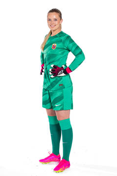 Goalkeeper Guro Pettersen of the Norwegian women’s