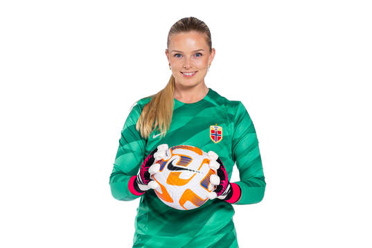 Goalkeeper Guro Pettersen of the Norwegian women’s