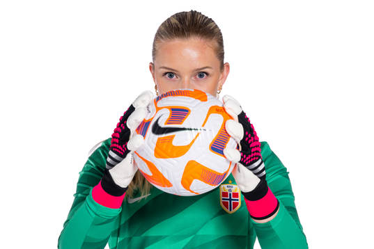 Goalkeeper Guro Pettersen of the Norwegian women’s
