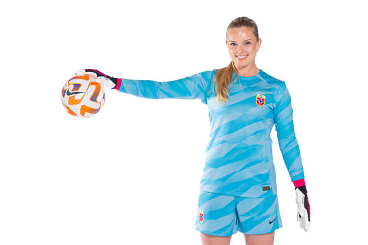 Goalkeeper Guro Pettersen of the Norwegian women’s