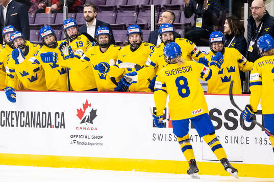 Hilda Svensson of Sweden celebrate with teammates