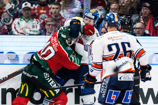 Frölundas Petteri Lindbohm och Växjös Joachim Blichfeld