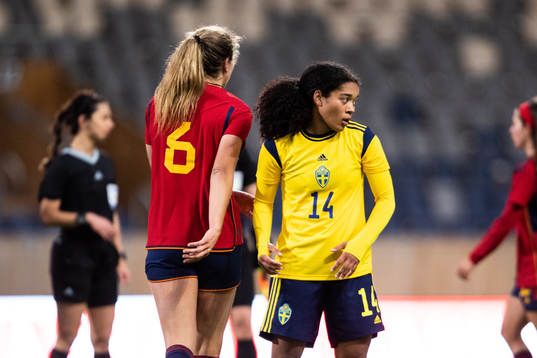 Evelina Duljan of Sweden looks dejected