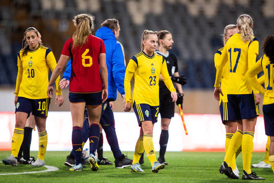 Agnes Nyberg of Sweden looks dejected
