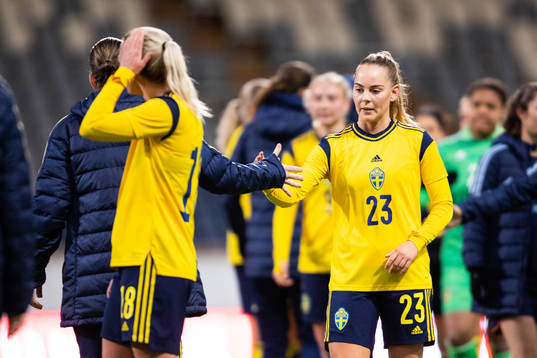 Agnes Nyberg of Sweden looks dejected