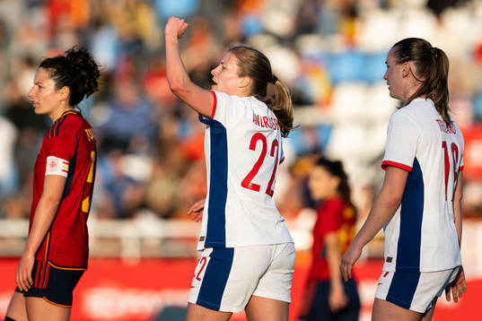 Cesilie Andreassen of Norway celebrates