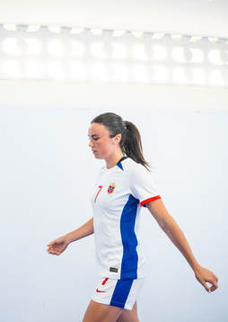 Ingrid Syrstad Engen of Norway at half-time