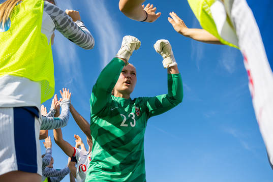 Goalkeeper Aurora Mikalsen of Norway