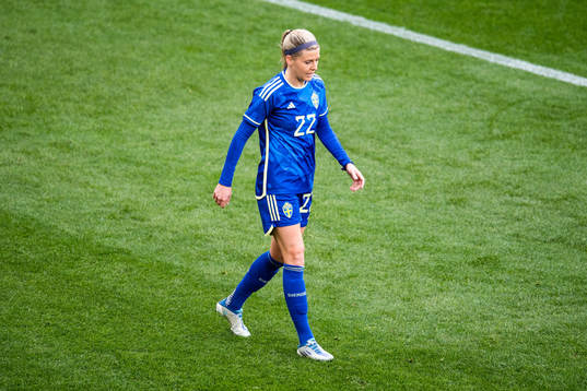 Olivia Schough of Sweden looks dejected