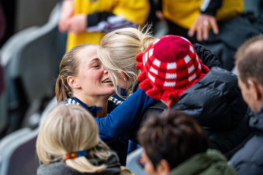 Magdalena Eriksson of Sweden and girlfriend Pernille Harder